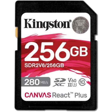 Kingston Technology 256GB Canvas React Plus SDXC UHS-II 280R/150W U3 V60 for Full HD/4K (1/4)