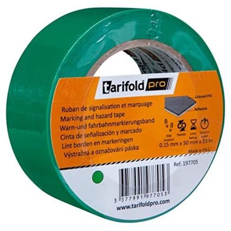 Tarifold - Nastro adesivo per pavimento, segnalazione, sicurezza, colore verde, 50 mm x 33 m, 50 mm x 33 m (1/4)