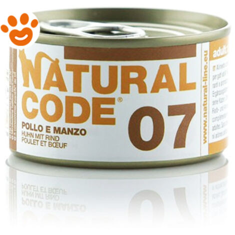 Natural Code Gatto Adulto, in Lattina 85gr 07 Pollo e Manzo