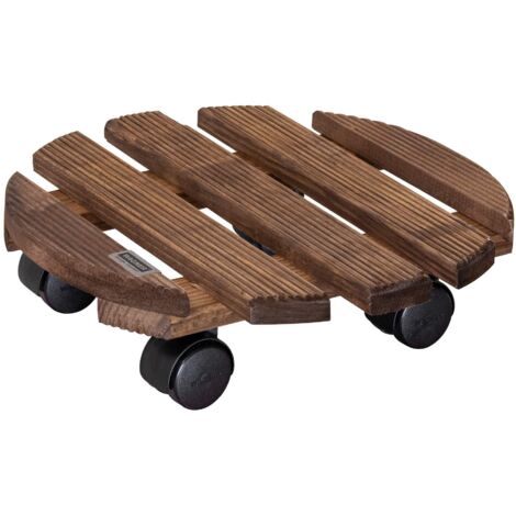 Wagner Carrello per Piante Country Ø 30 x 8 cm I Carrello per Fiori per Interni, Palissandro I Tavoletta Antiscivolo in Legno massello FSC® con Ruote I Portata 100 kg I Fatto in UE-20018301