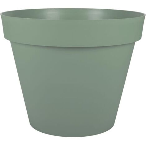 EDA PLASTIQUE - Vaso da fiori rotondo Toscana - Ø 60 x H47 cm - 76 L - Verde alloro