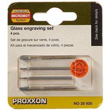 Proxxon Micromot 28 920 Kit di lavorazione del vetro 4 pz. Ø gambo 2.35 mm 1 KIT