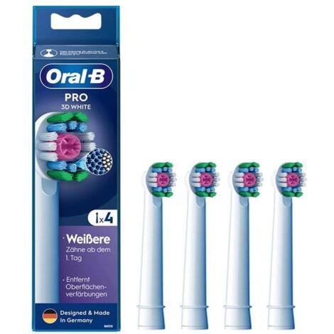 Braun Oral-B Testine di Ricambio Pro 3D Bianco 4 Pezzi