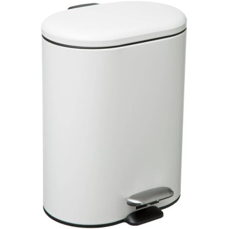 Cestino per rifiuti in metallo siliflex con chiusura ammortizzata 6l bianco - 5five