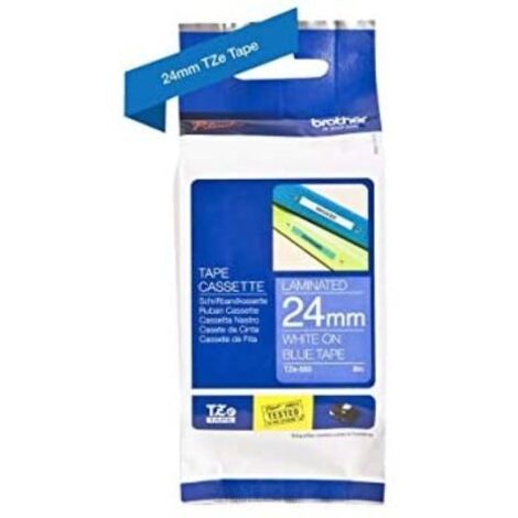 Brother TZE-555 nastro per etichettatrice Bianco su blu