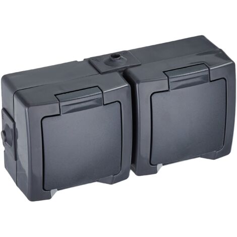 Kopp 137015003 Interruttore per ambienti umidi Presa con coperchio ribaltabile Nautic Antracite 1 pz.