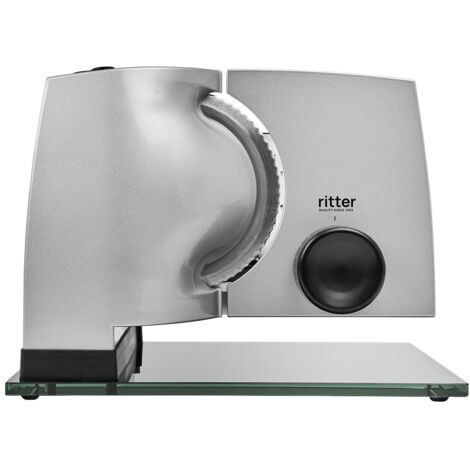 ritter 1, affettatrice elettrica con motore ECO, made in Germany, 65 W, Metallo, Argento Metallico
