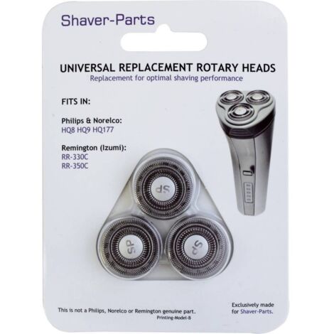 ScanPart für Philips HQ8, HQ9, HQ177 und Remington RR-330C, RR-350C Testina per rasoio elettrico Nero 1 KIT