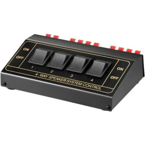 switch box altoparlanti commutatore speaker fino a 4 coppie di diffusori 1 ingresso 4 uscite nero (1/7)