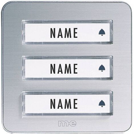 m-e modern-electronics KTA-3 A/S Pulsantiera per campanello con targhetta 3 scomparti Argento 12 V/1 A