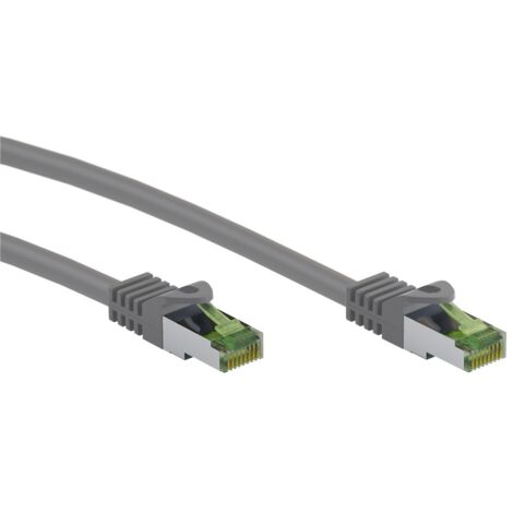 Cavo patch RJ45 con cavo grezzo CAT 8.1 S/FTP, AWG 26, grigio, conduttore in rame, LSZH guaina del cavo senza alogeni, connettore RJ45 (CAT 6A). Lunghezza del Cavo 7.5 m (1/5)