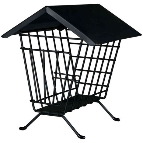Mangiatoia Trixie Nero Metallo 20 × 23 × 20 CM Fieno