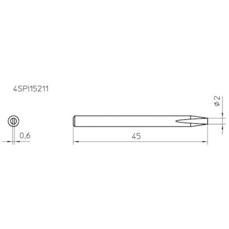 Weller 4SPI15211-1 Punta di saldatura Forma a scalpello Dimensione punta 2 mm Contenuto 1 pz.
