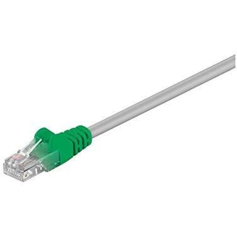 CAT 5e cavo incrociato U/UTP, grigio, Verde, 5 m, conduttore di alluminio placcato di rame (CCA). Lunghezza del Cavo 5 m (1/2)