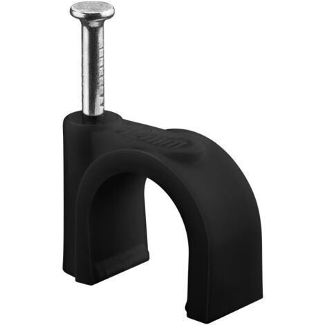 Chiodini fissacavo 12 mm, nero, fissaggio per cavi con diametro fino a 12 mm. Diametro 12 mm (1/5)
