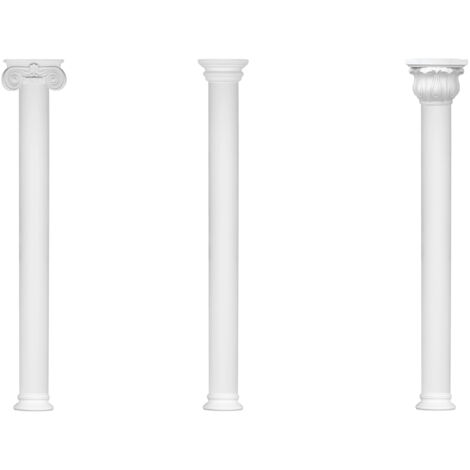 Colonne e mezze colonne rotonde lisce stucco 180mm selezione N3218: Semicircolare, Base