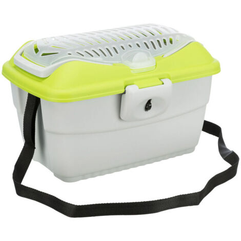 TRIXIE Box di trasporto Mini-Capri 40 × 22 × 30 cm grigio chiaro/verde per roditori (1/5)