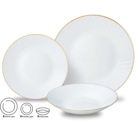 Set di stoviglie 18 pezzi piatti per 6 persone KINGHOFF KH-1876