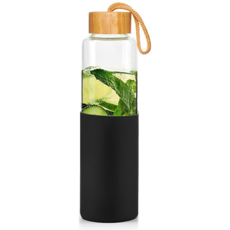 Bottiglia d'acqua in vetro con coperchio in silicone da 600 ml (1/5)