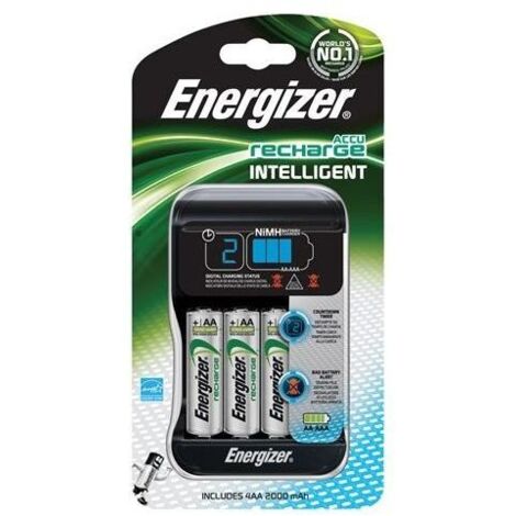 Caricabatterie Energizer Pro per pile NiMH AA con design rotondo e ricarica rapida