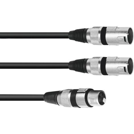 Omnitronic 30225205 XLR Cavo adattatore [1x Presa XLR 3 poli - 2x Spina XLR 3 poli] 1.50 m Nero (1/3)