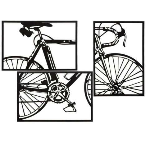 Decorazione Parete Bicicletta Set 3 Pezzi cm 40X1,3X60 (Singolo Pezzo) - BIKE (1/5)
