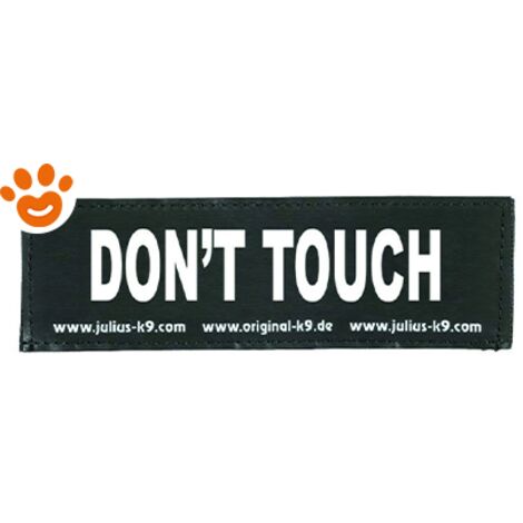 Etichette per imbracatura Julius K9 DON'T TOUCH L Bianco Nero (2 Unità)