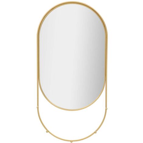 Specchio da parete con appendiabiti in ferro color oro per bagni e camere da letto (1/5)