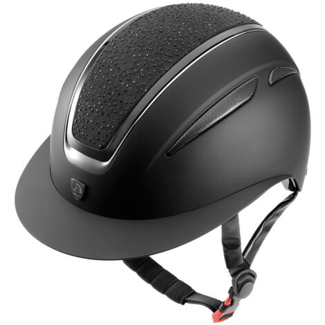 Cap Tattini Cassiopea con placca glitter e cristalli, rotella di regolazione : 56-58 cm, Nero