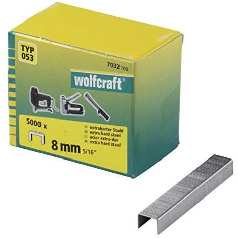 Wolfcraft 7032100 Graffette spillatrice tipo 53 5000 pz. Dimensioni (L x L) 8 mm x 11.2 mm