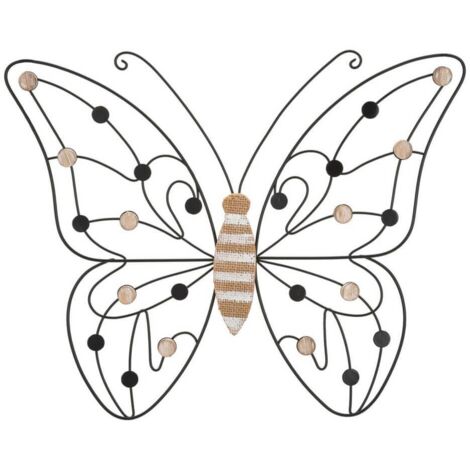 Decorazione Parete Ferro e Legno Farfalla cm 39,5X1,5X33,5 - BUTTERFLY (1/5)