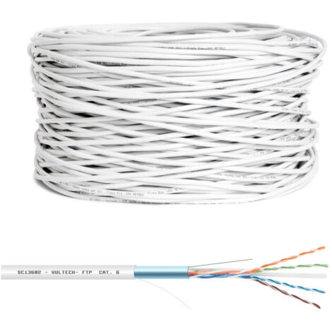 Cavo Lan Vultech da 305 metri Cat. 6E FTP, 23 AWG, per reti Ethernet ad alte prestazioni