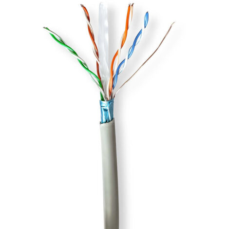 Network cable roll cat6 stranded futp cca 3050 m indoor round pvc grey gift box (1/2)