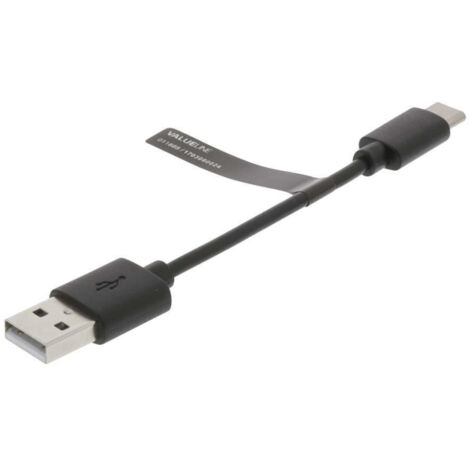 Cavo usb usb 20 usb a maschio usb c maschio 60 w 480 mbps nichelato 010 m rotondo pvc nero blister (1/4)