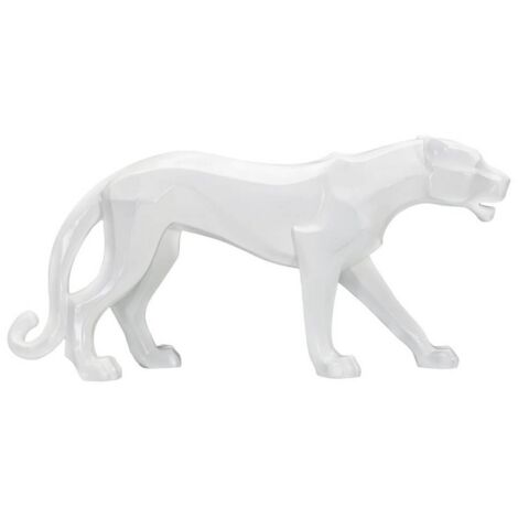 Scultura pantera bianca design cm 70X18X32,5 - PANTHARA (1/5)