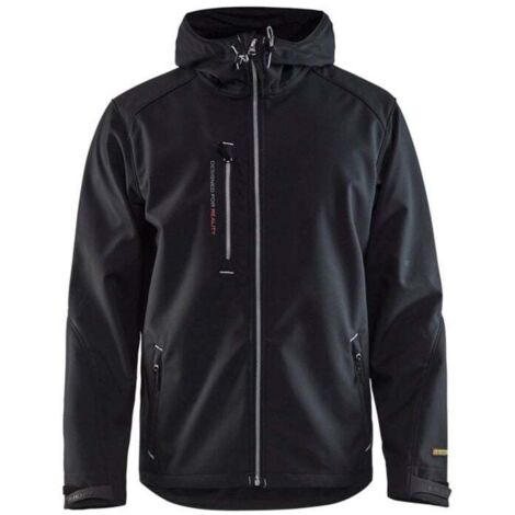 Giacca da lavoro softshell con cappuccio 4949 - Nero/Grigio chiaro XS