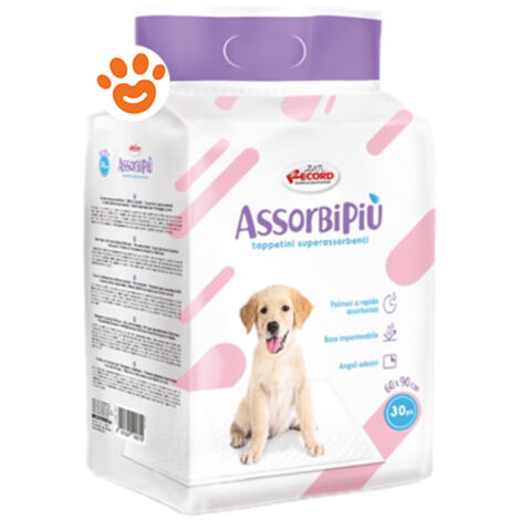 Record Assorbipiù Tappetini Assorbenti per Cani (60x90cm) - Record Assorbipiù Tappetini Assorbenti per Cani (60x90cm) - Confezione da 30 Tappetini