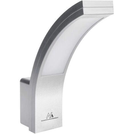 Maclean MCE343 Lampada da Facciata LED Esterno Elegante Risparmio Energetico Resistente Condizioni Atmosferiche IP54 4000 K Bianco Naturale (Argento)