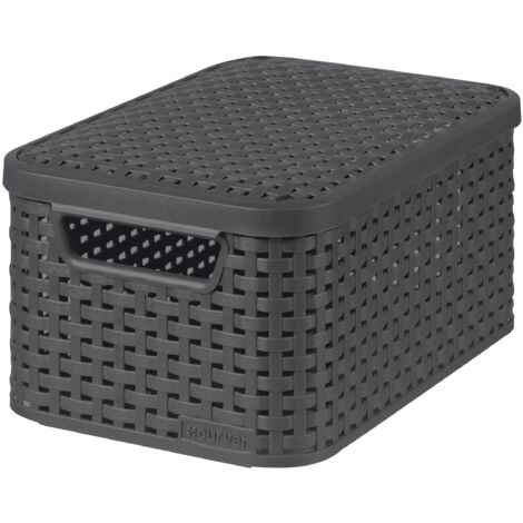 Curver Scatola portaoggetti, polipropilene, antracite, 29 x 20 x 14 cm (1/4)
