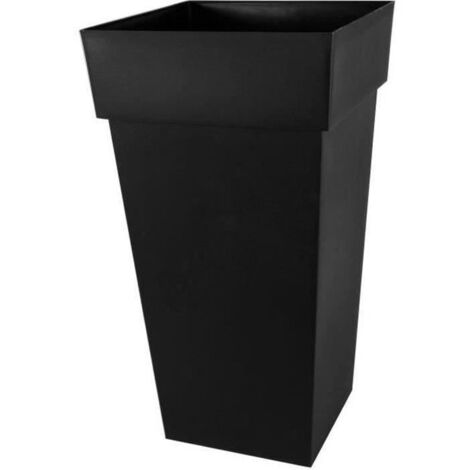 EDA Vaso da fiori XXL Toscana - Quadrato - 43,3 x 43,3 x H 80 cm - 98 L - Grigio antracite