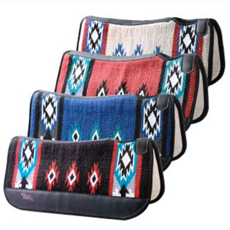 Sottosella navajo Brad Ren's in lana e interno feltro sagomato: 32" x 31", rosso (06)