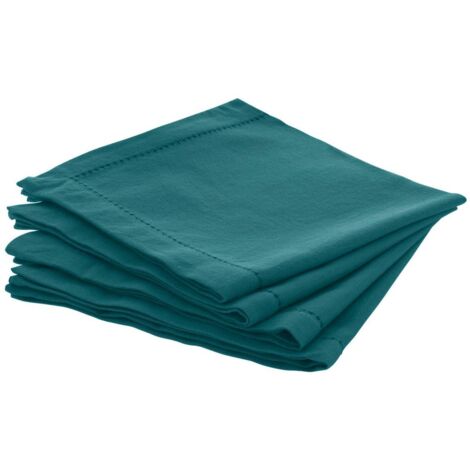 Set di 4 tovaglioli chambray blu anatra 40x40 cm - Atmosphera créateur d'intérieur