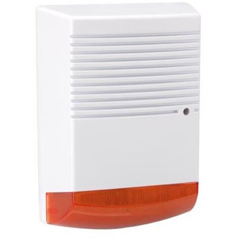 Velleman Finta sirena con LED rosso lampeggiante, resistente agli agenti atmosferici, alimentata a batteria, senza fili, IP44