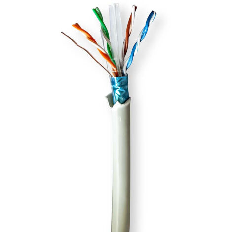 Network cable roll cat6 solid futp bare copper 1000 m indoor round lszh grey gift box (1/2)