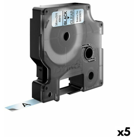 Nastro D1 - 9 mm x 7 m, nero / trasparente