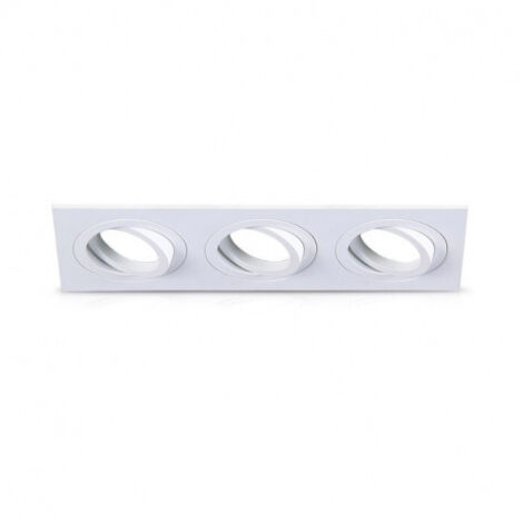 Supporto a triplo spot bianco palo 258 x 93mm - fissaggio con collarino removibile