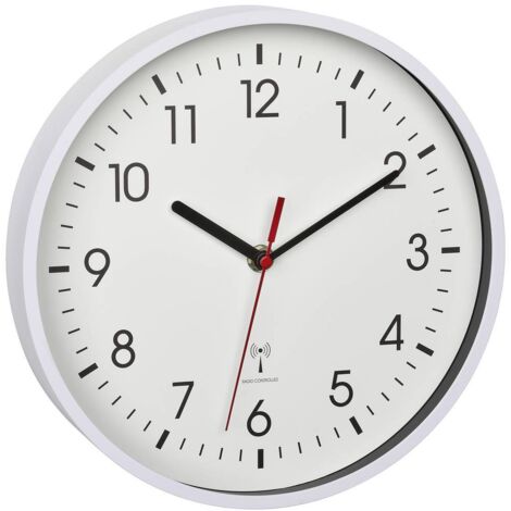 TFA Dostmann Orologio analogico da parete, 60.3550.02, radiocontrollato, analogico, per ufficio, casa, regalo, 245 x 42 x 245mm, bianco