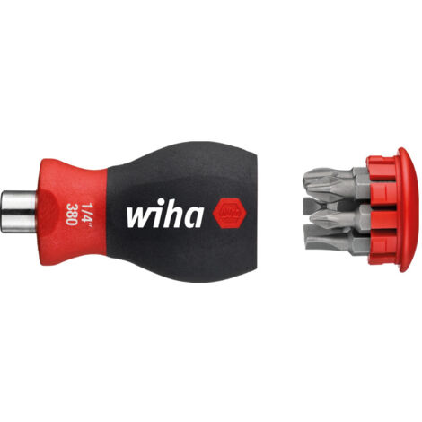 Wiha Giravite con portainserti a magazzino, magnetico A taglio, Phillips con 6 inserti, Stubby, 1/4" (33736)