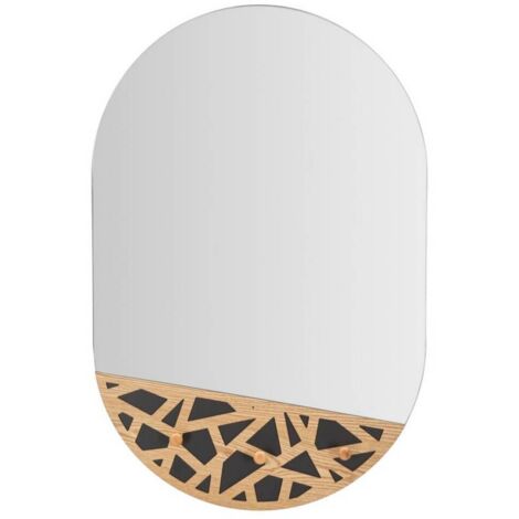 Specchio da Muro con Appendiabiti Carv 60x90 cm - TERRY (1/5)