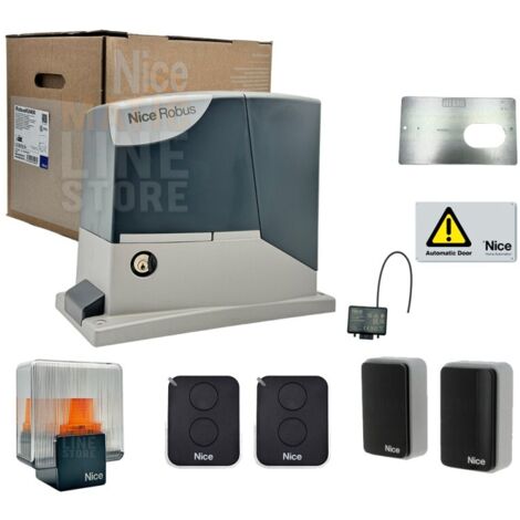 Kit Automazione Per Cancelli Scorrevoli Fino a 400 Kg 24v NICE Robus RB400BDKCE
